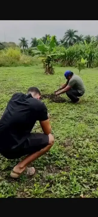 Ground crew planting on raw, undeveloped land at the start of a Foundation Group project